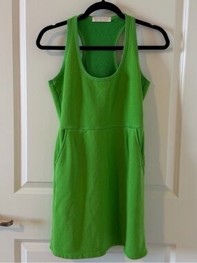 Spiritual Gangster Lime Green Racerback Mini Dress w/ Pockets Terry